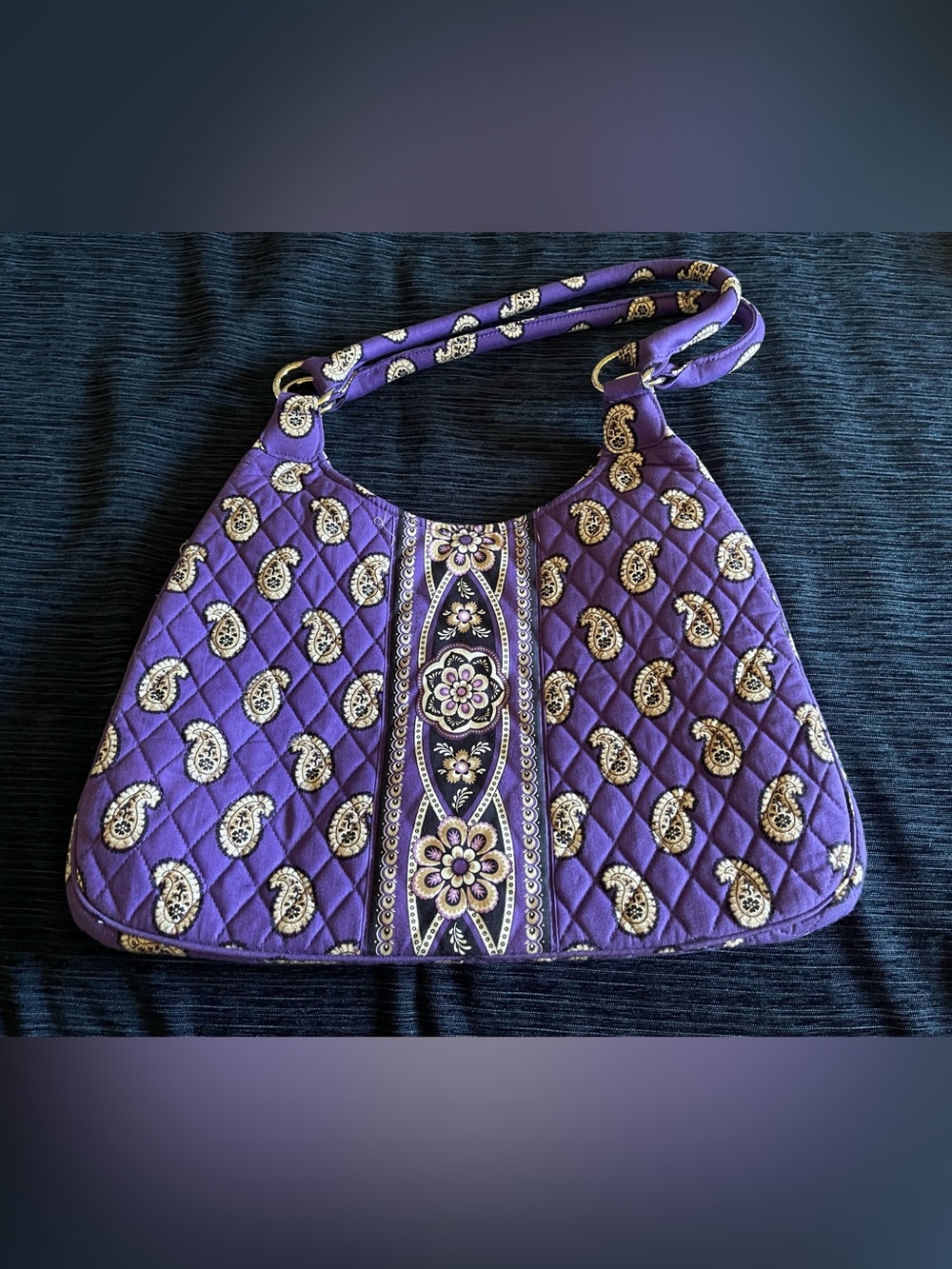 Vera Bradley Large Hobo Simply Violet Purple Quilted Shoulder Bag purse handbag